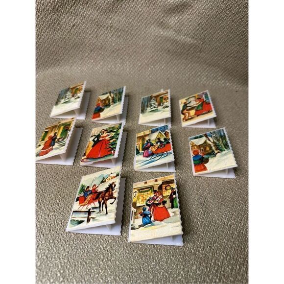 Vintage Christmas String Lights Postcard Winter Scenery Light Covers Lot of 10 - Picture 2 of 7